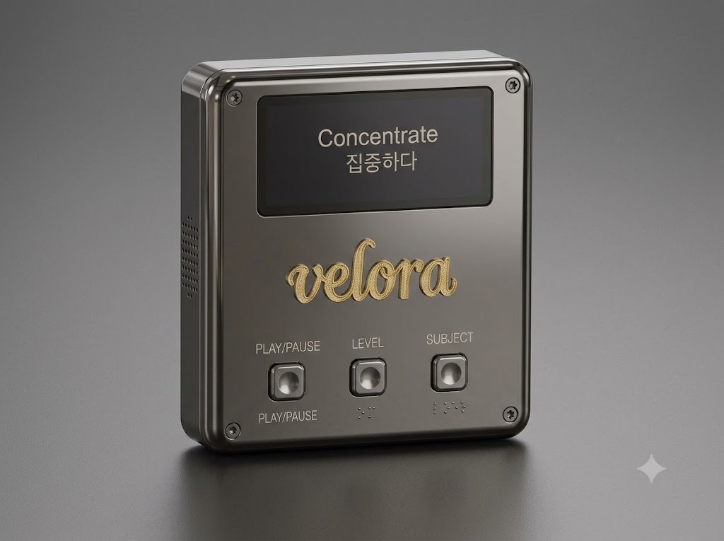 velora 정면 — 버튼 구성